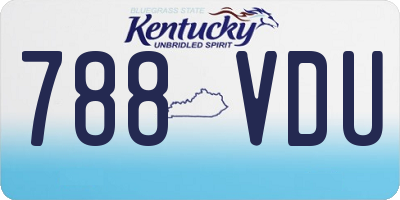 KY license plate 788VDU