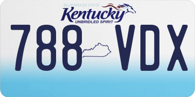 KY license plate 788VDX