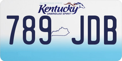KY license plate 789JDB