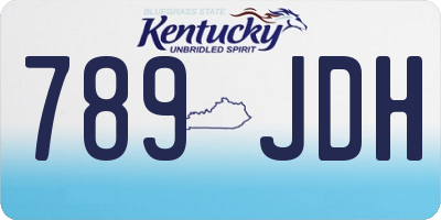 KY license plate 789JDH
