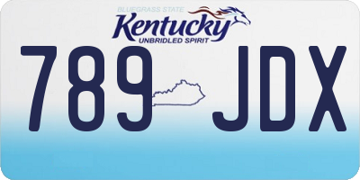 KY license plate 789JDX