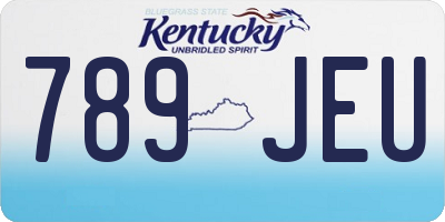 KY license plate 789JEU