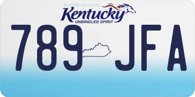 KY license plate 789JFA