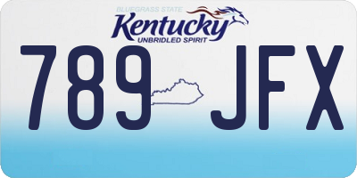 KY license plate 789JFX