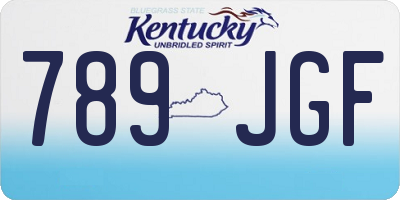 KY license plate 789JGF