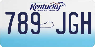 KY license plate 789JGH