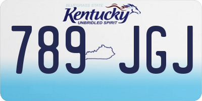 KY license plate 789JGJ