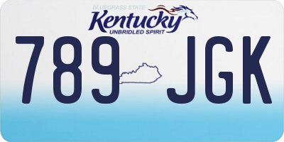 KY license plate 789JGK