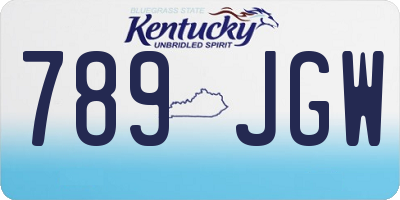 KY license plate 789JGW