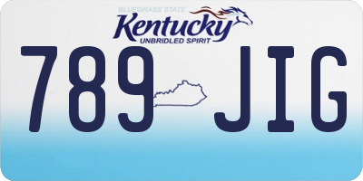 KY license plate 789JIG
