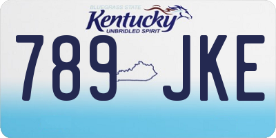 KY license plate 789JKE