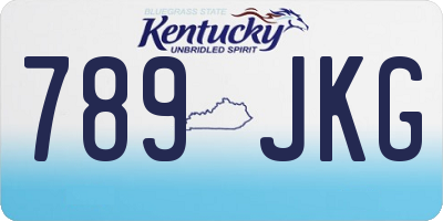KY license plate 789JKG