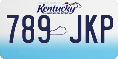 KY license plate 789JKP