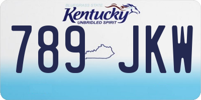 KY license plate 789JKW