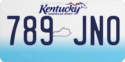 KY license plate 789JNO