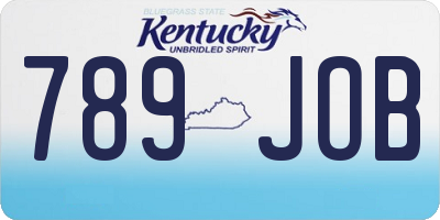 KY license plate 789JOB