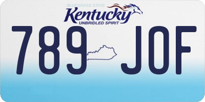 KY license plate 789JOF