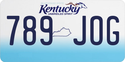 KY license plate 789JOG