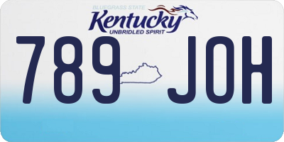 KY license plate 789JOH