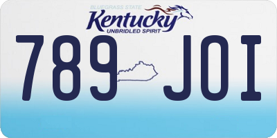 KY license plate 789JOI