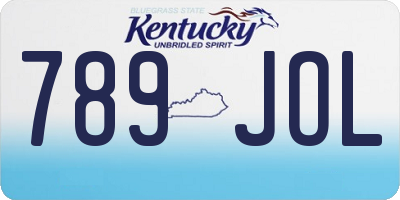 KY license plate 789JOL