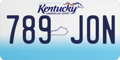 KY license plate 789JON