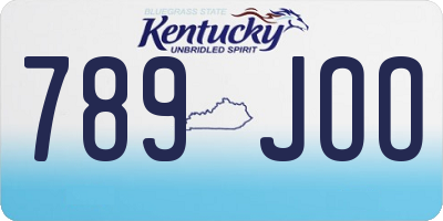 KY license plate 789JOO