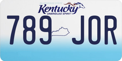 KY license plate 789JOR