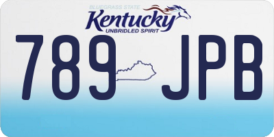 KY license plate 789JPB