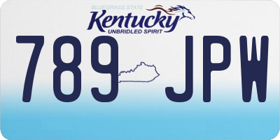 KY license plate 789JPW