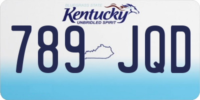 KY license plate 789JQD
