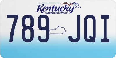 KY license plate 789JQI