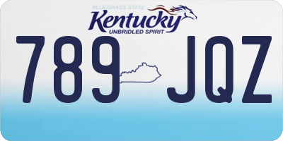 KY license plate 789JQZ