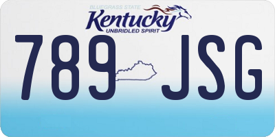 KY license plate 789JSG