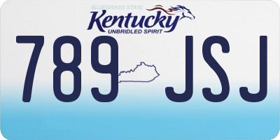 KY license plate 789JSJ