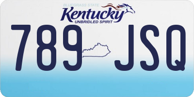 KY license plate 789JSQ