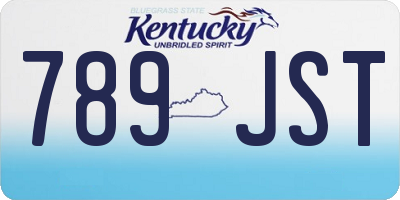 KY license plate 789JST
