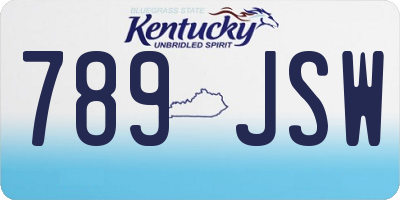 KY license plate 789JSW