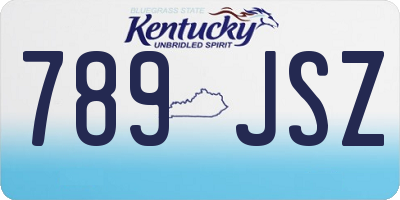 KY license plate 789JSZ