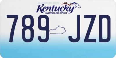 KY license plate 789JZD