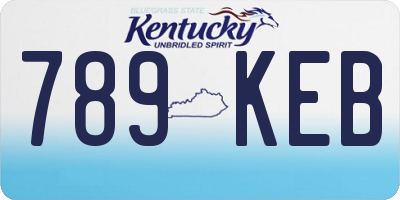 KY license plate 789KEB