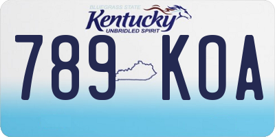 KY license plate 789KOA