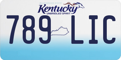 KY license plate 789LIC