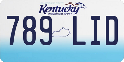 KY license plate 789LID