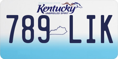 KY license plate 789LIK