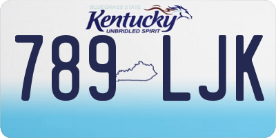 KY license plate 789LJK