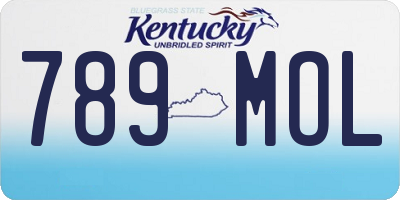 KY license plate 789MOL