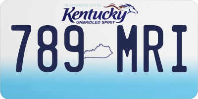 KY license plate 789MRI