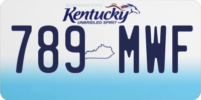 KY license plate 789MWF