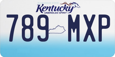 KY license plate 789MXP